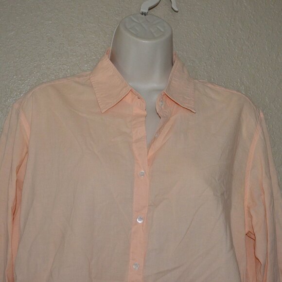 Sz XS Xirena Oversized Peach Color Cotton Long Sleeve Blouse - Picture 2 of 5